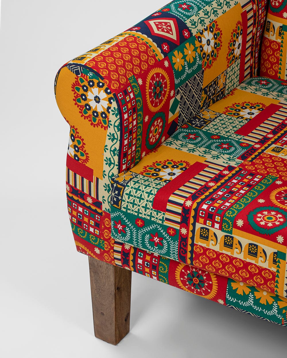 Chumbak The Begum Wing Chair -Floral Swirls