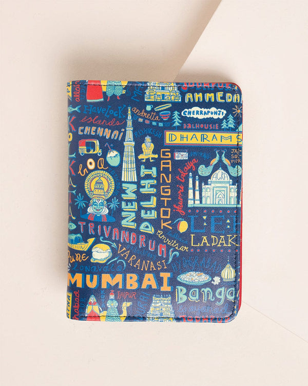 Chumbak Travel Diaries Blue Passport Holder