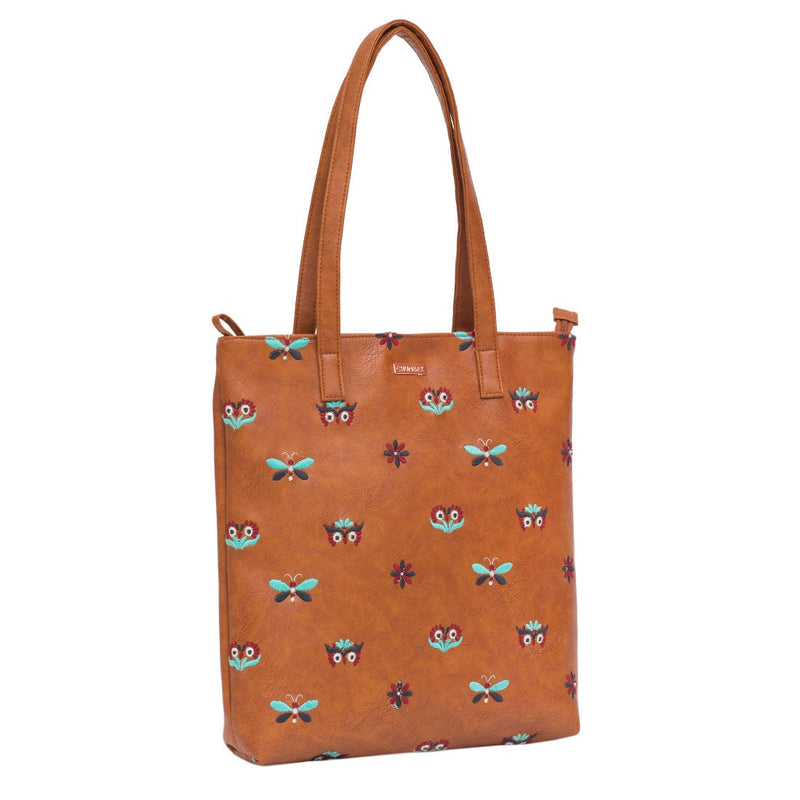 Chumbak Owl Eyes Embroidered Tote Bag