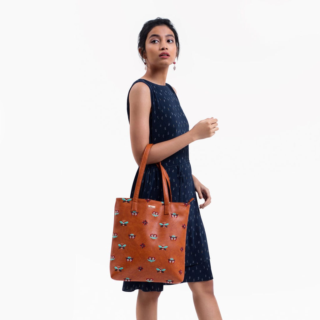 Owl Eyes Embroidered Tote Bag