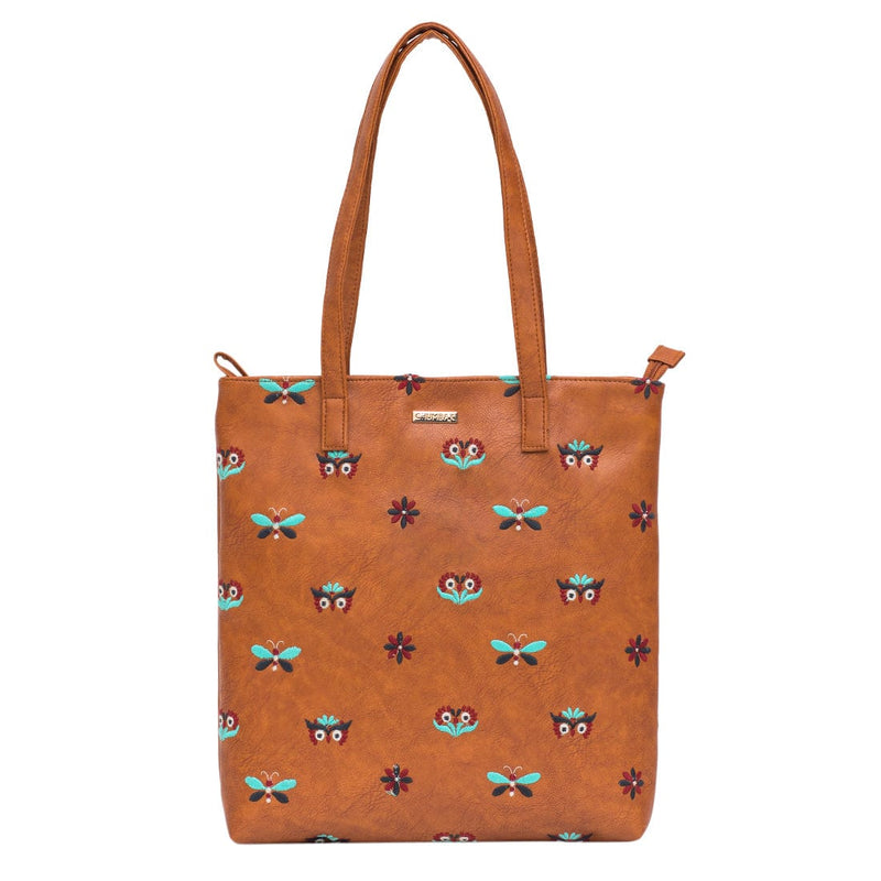 Chumbak Owl Eyes Embroidered Tote Bag
