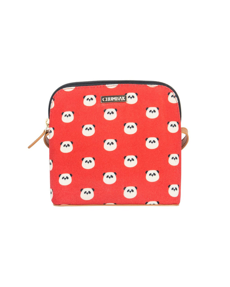 Chumbak Panda Faces Sling Bag - Red
