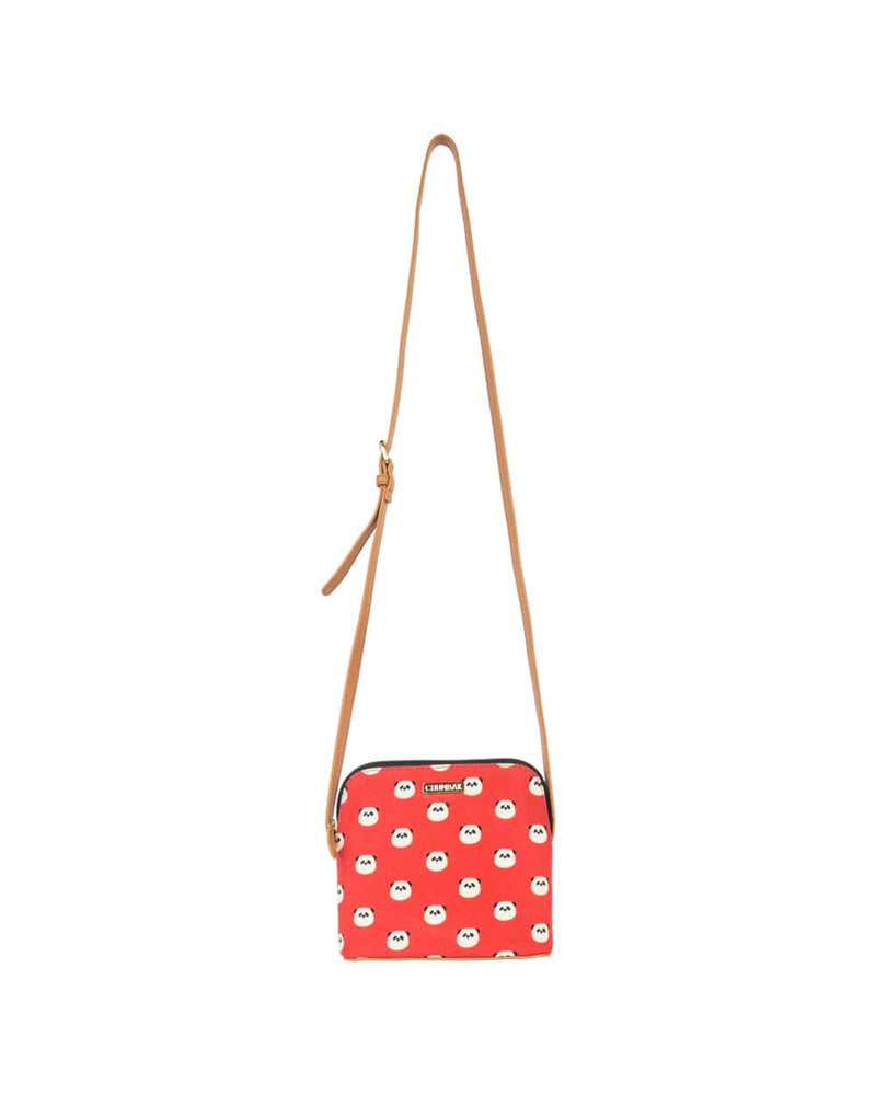 Chumbak Panda Faces Sling Bag - Red