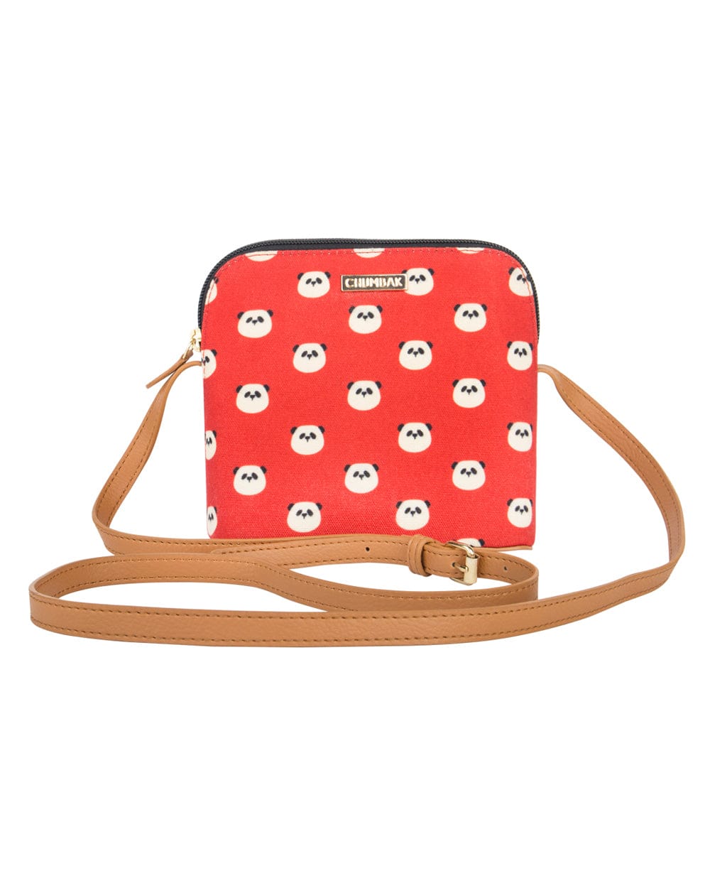 Chumbak Panda Faces Sling Bag - Red