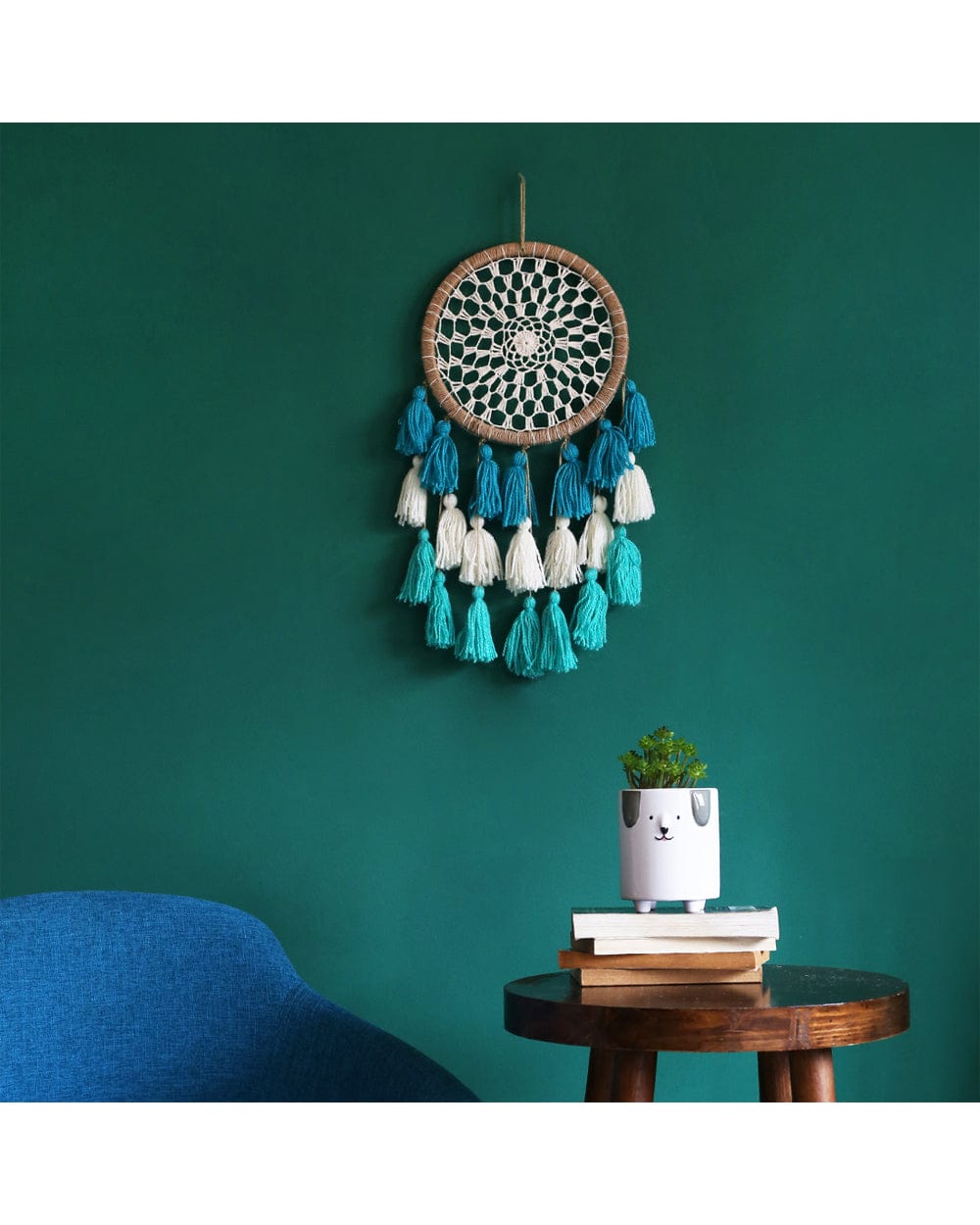 Chumbak Ombre Tassels Dream Catcher - Blue