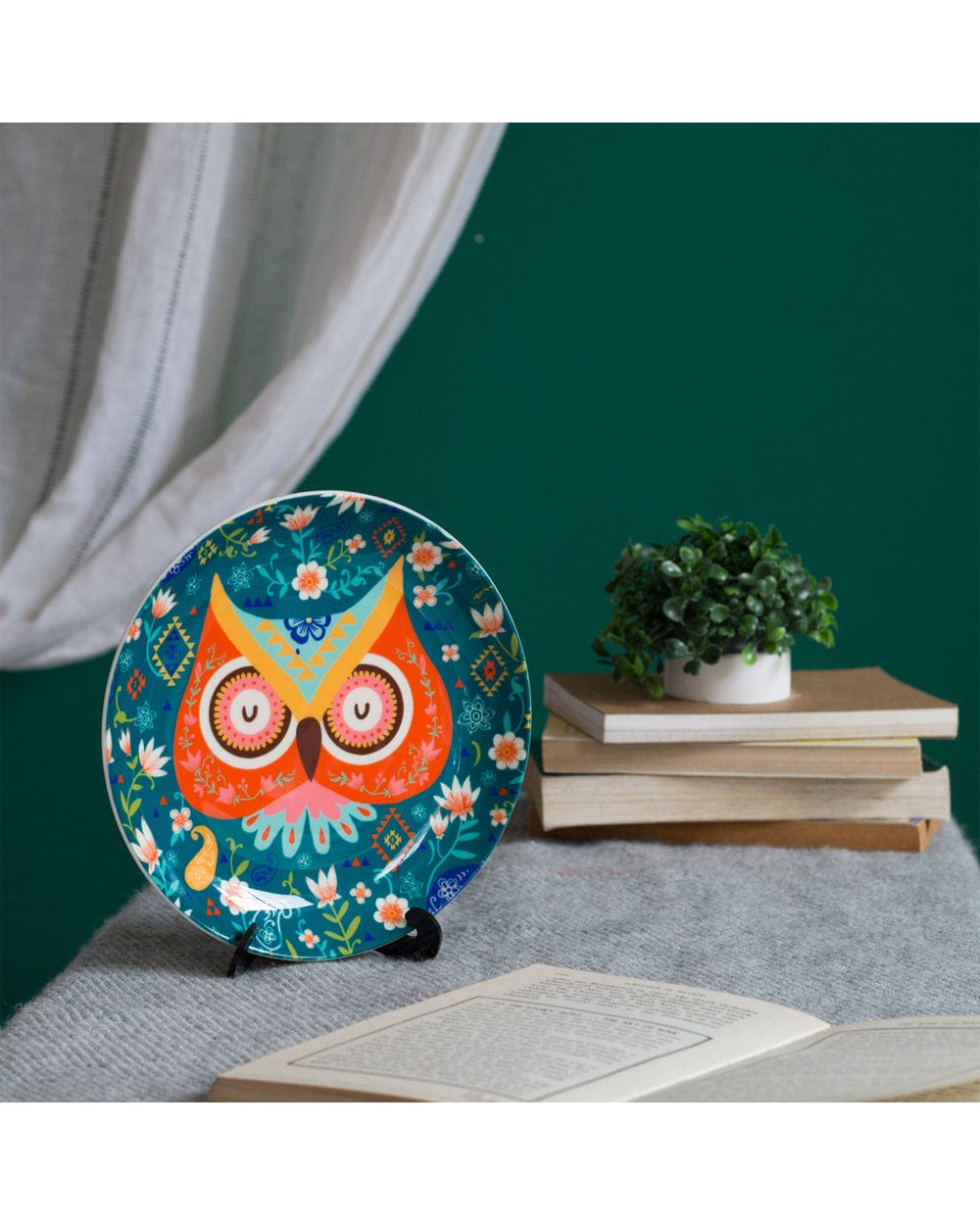 Chumbak Garden Owl Wall Plate