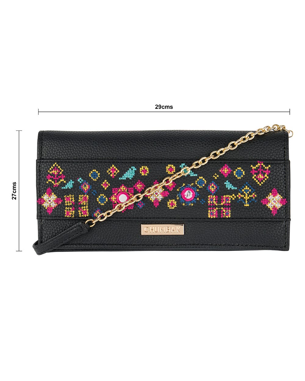 Chumbak Floral Cross Stitch Sling Wallet