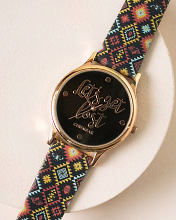 Chumbak TEAL by Chumbak Lets Get Lost Wrist Watch - Black