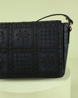 Chumbak Vintage Embroidered Crossbody Bag ' Black