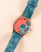 Chumbak TEAL by Chumbak Bohemian Leaves Wrist Watch- Teal