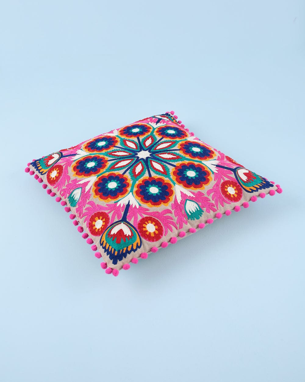 Chumbak Woods Embroidered 16” Cushion Cover