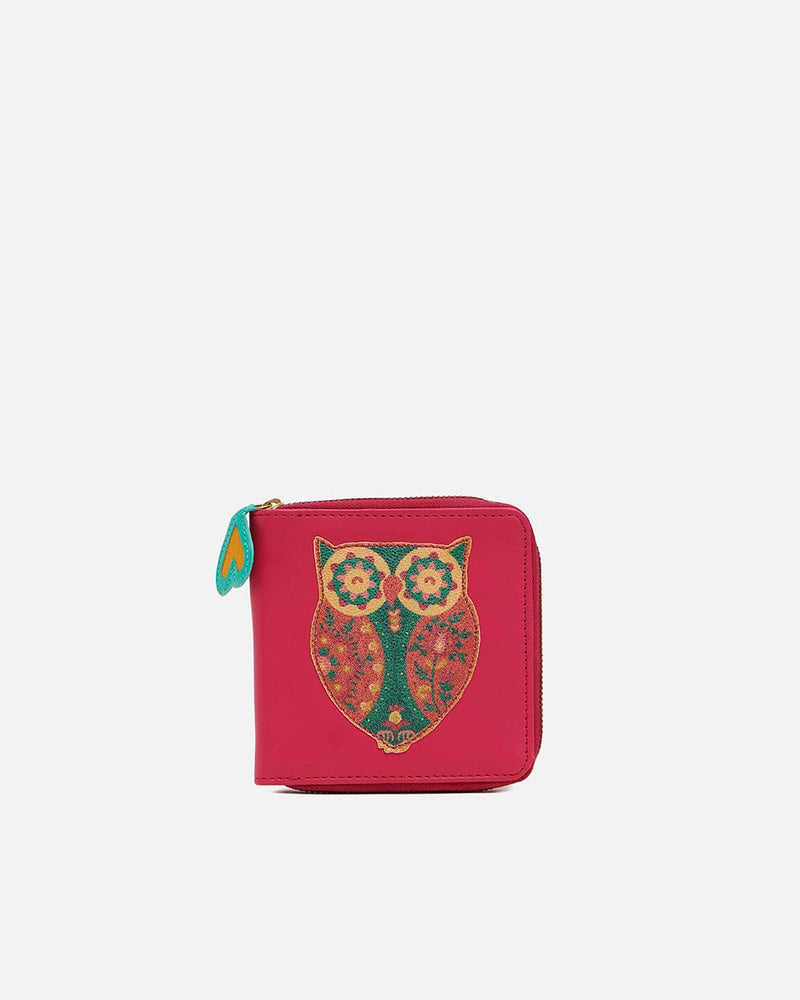Chumbak Floral Owl Applique Mini Wallet - Pink