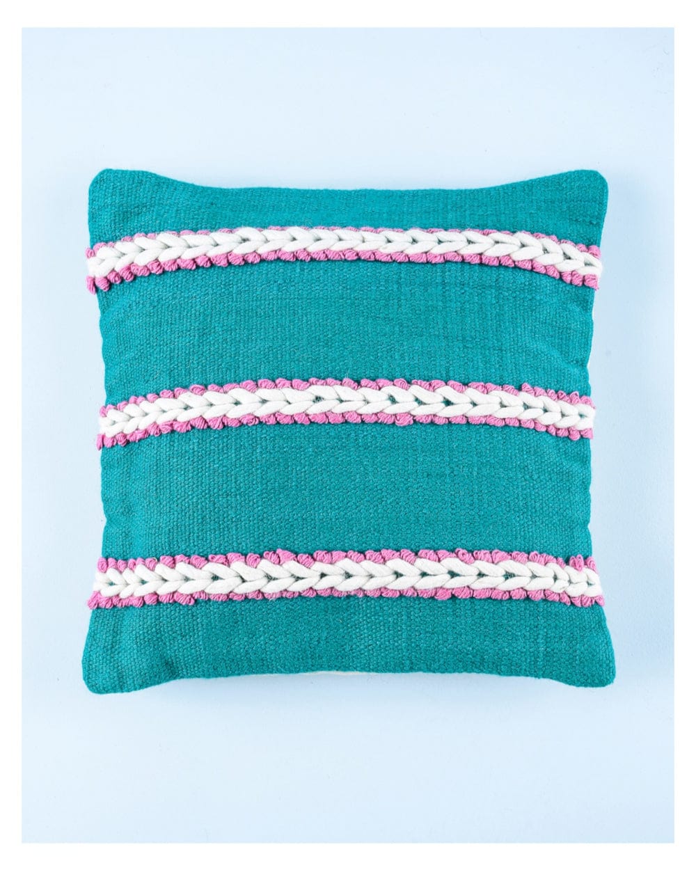 Chumbak Charming Knots 18inches Cushion Cover- Blue