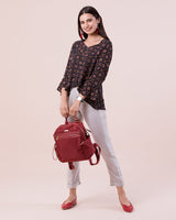 Chumbak Solid Marsala Tote Backpack