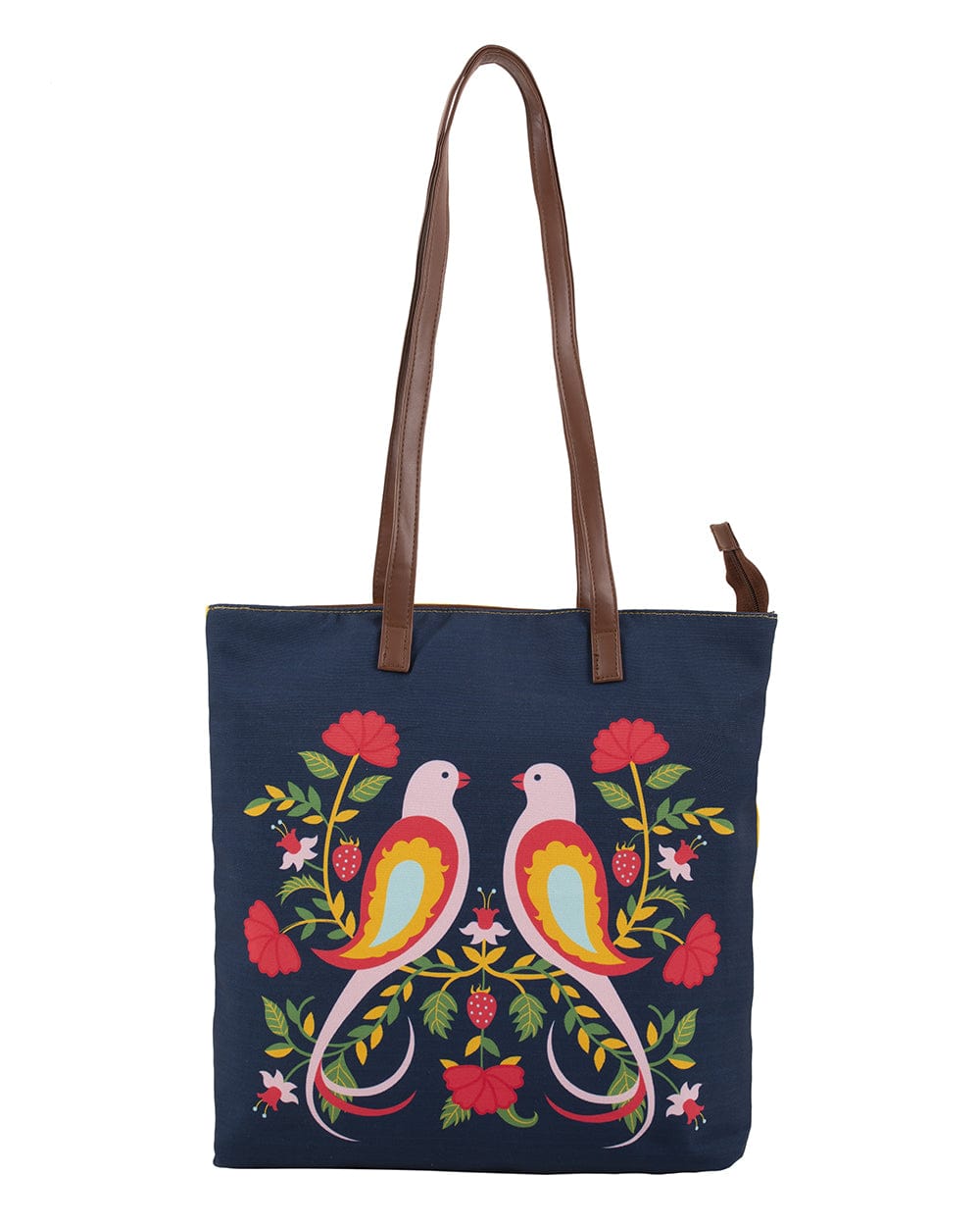 Chumbak Feathered Mates Navy Tote Bag