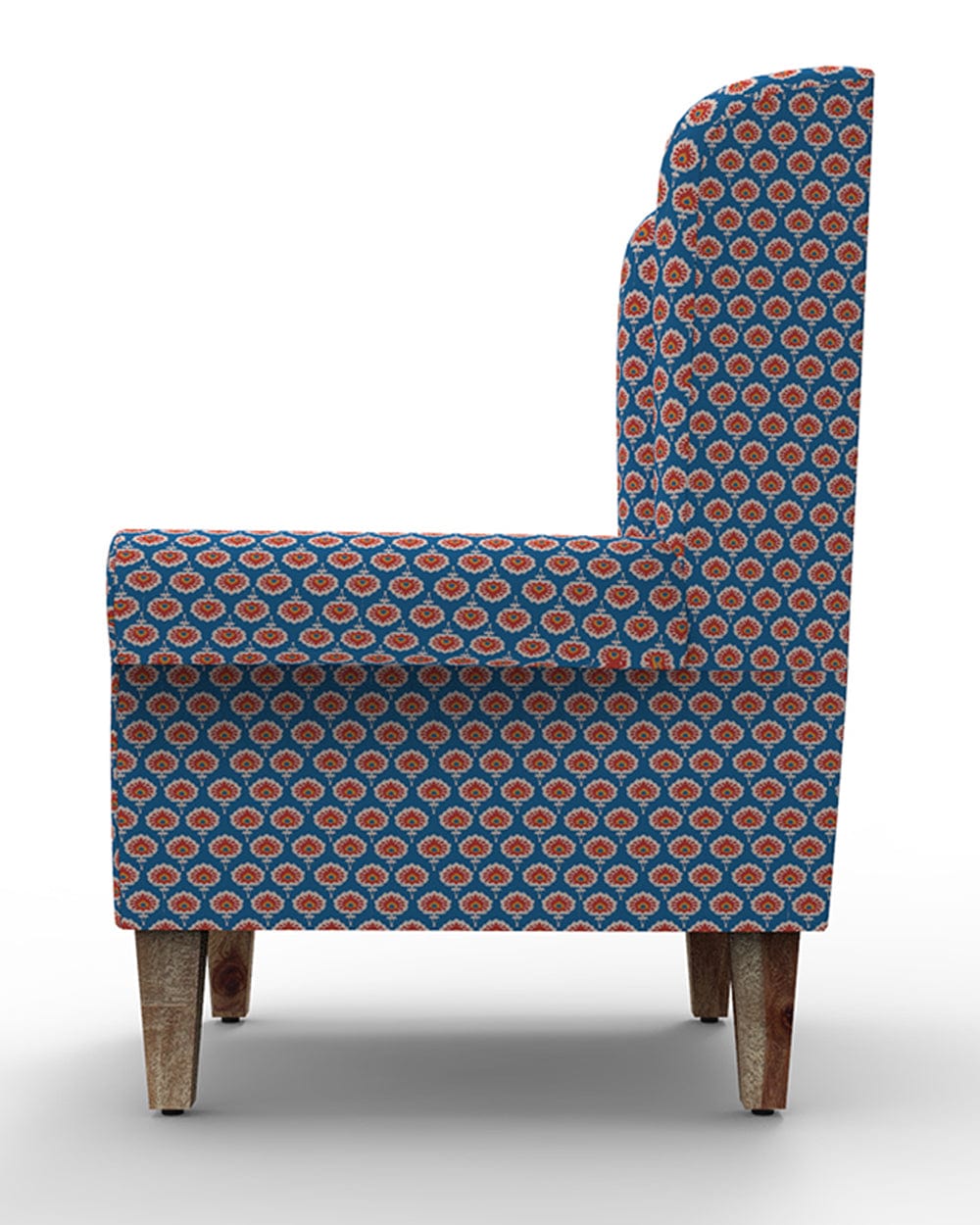 Chumbak Begum Wing Chair - Blue Ikkat