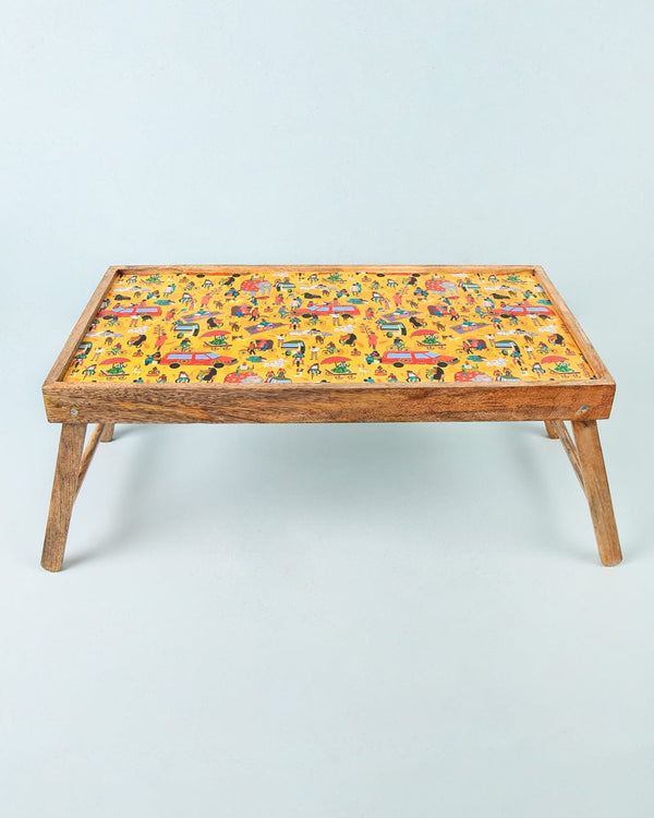 Chumbak Indian Traffic Foldable Breakfast Tray- Yellow