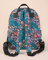 Chumbak Doodled Flowers Backpack - Navy Blue