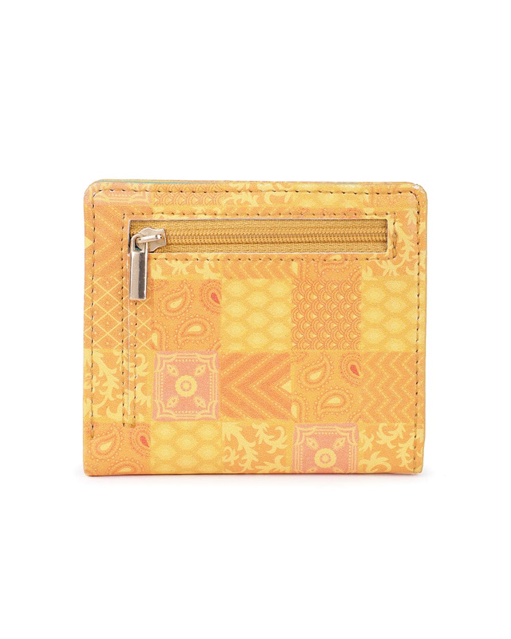 Chumbak Floral Typewriter Yellow Printed Snap Button Wallet