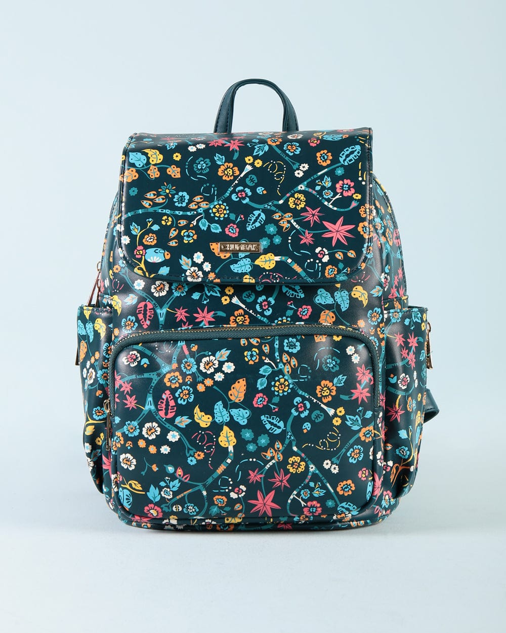 Chumbak Leafy Branches Printed Backpack - Teal
