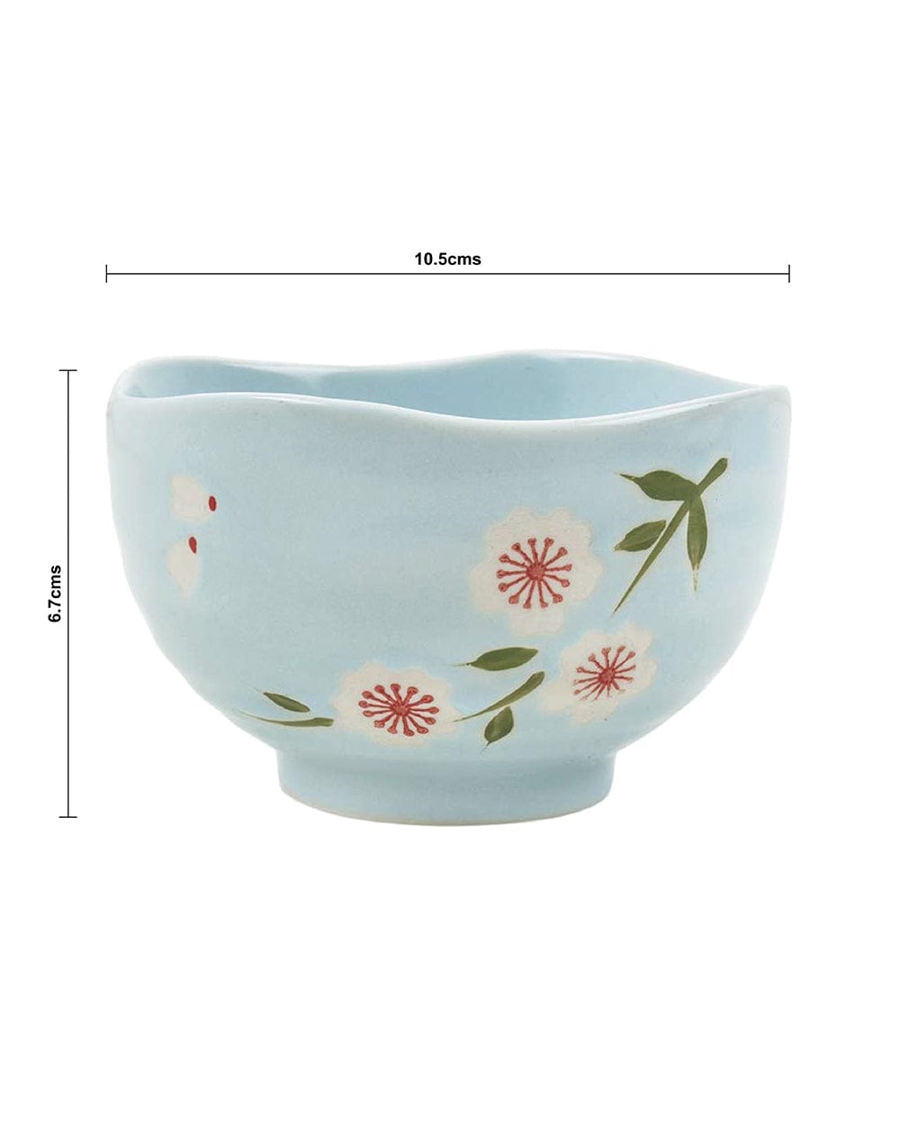Chumbak Japanese Blossom Ceramic Mini Bowl - Blue