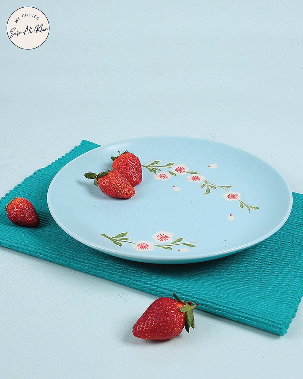 Chumbak Japanese Blossom Dinner Plate - Blue