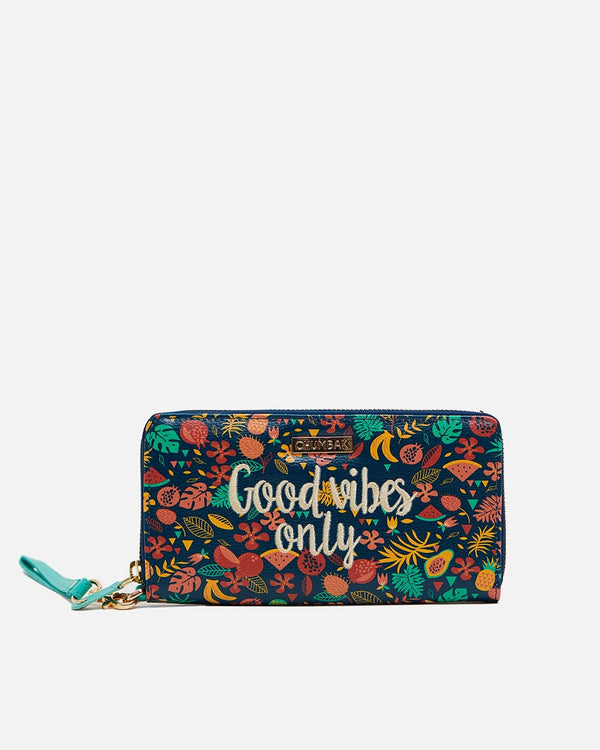 Chumbak Good Vibes Embroidered Wallet ' Large