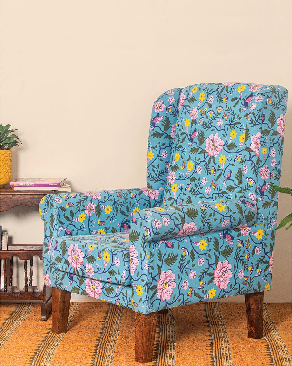 Chumbak The Begum Wing Chair -Printed