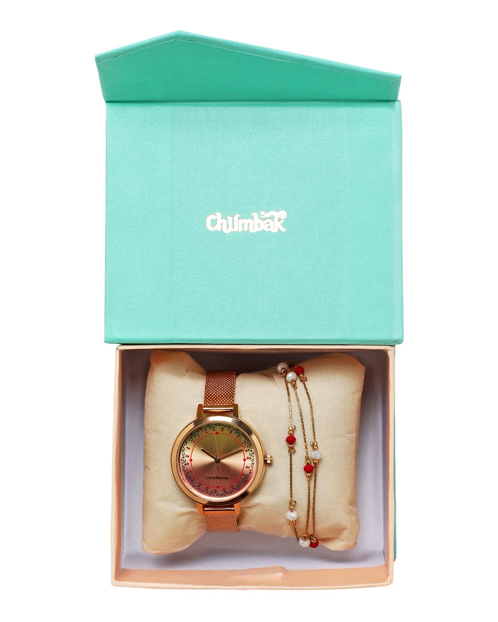 Chumbak Vintage Classic Ombre Watch & Bracelet Rose Gold
