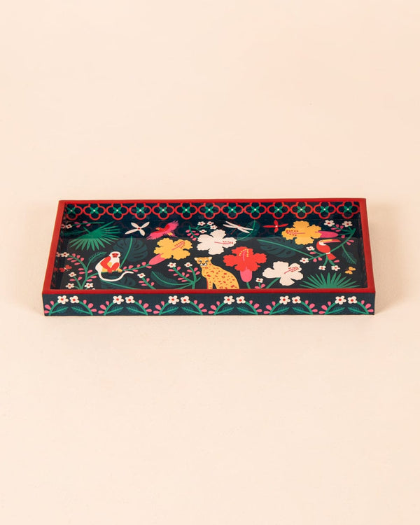 Chumbak Forest Animals Serving Tray - Green