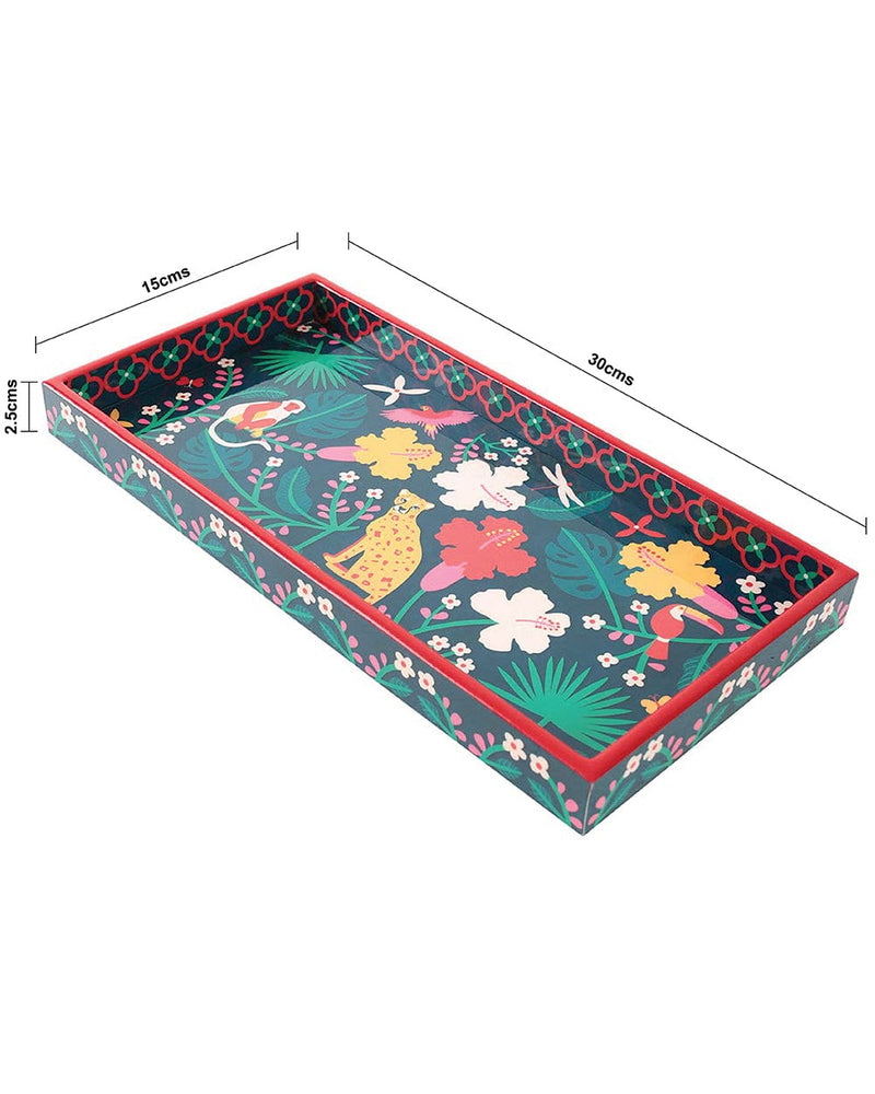 Chumbak Forest Animals Serving Tray - Green