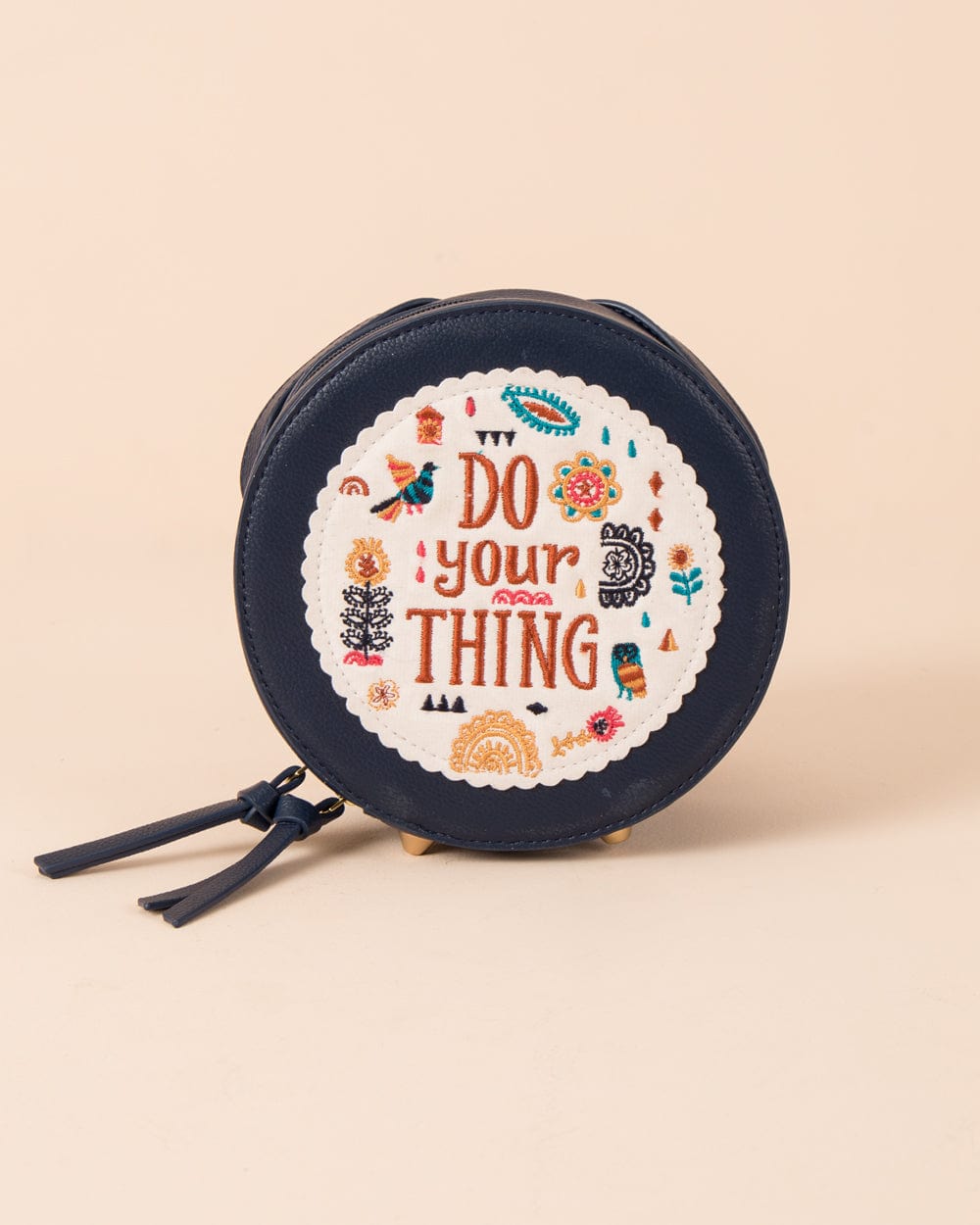 Chumbak Your Own Thing Embroidered Sling Bag - Navy Blue