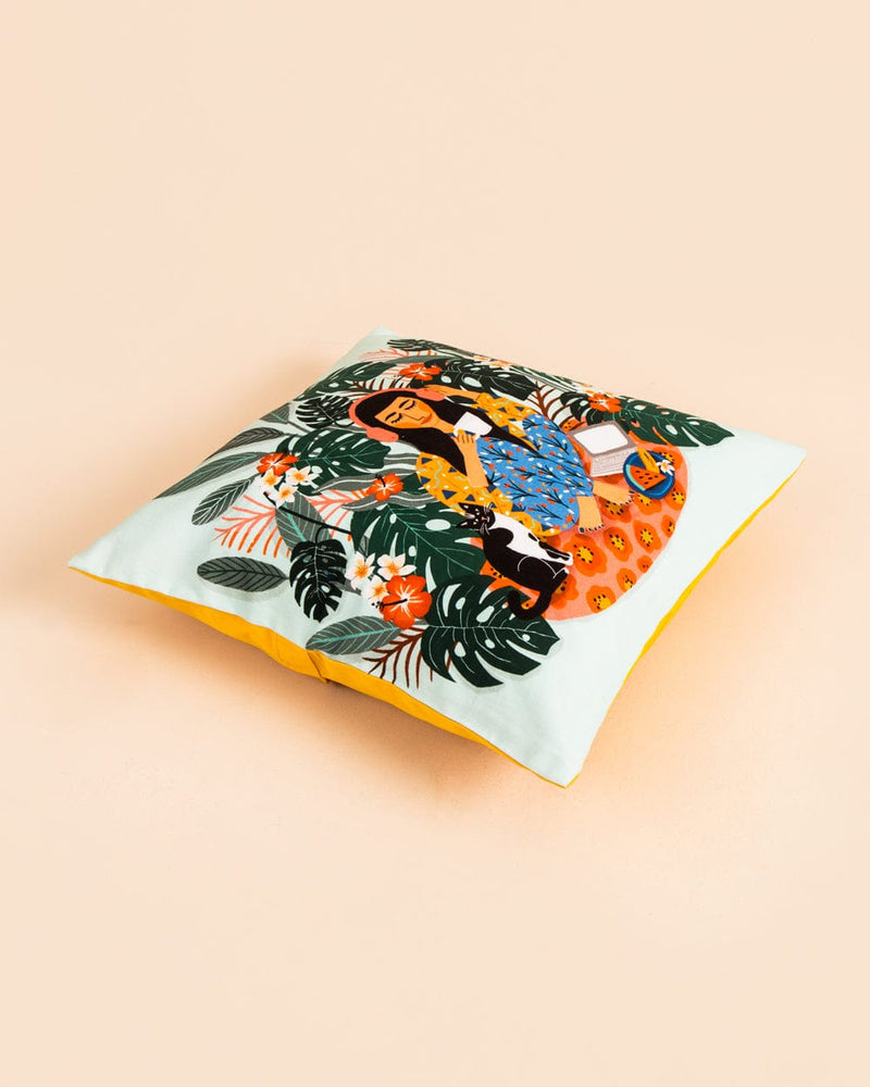 Chumbak Live Slow Printed Cushion Cover