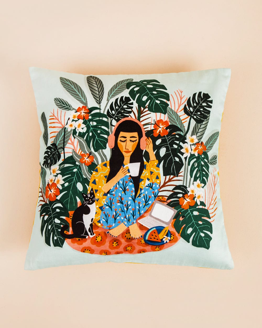 Chumbak Live Slow Printed Cushion Cover