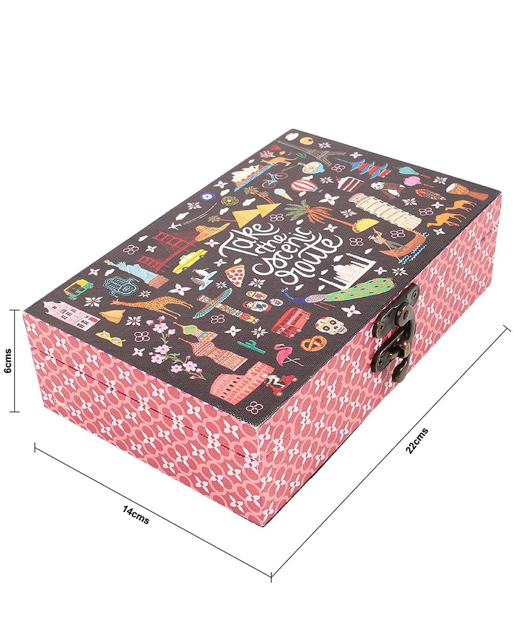 Chumbak Scenic Route Storage Box - Pink