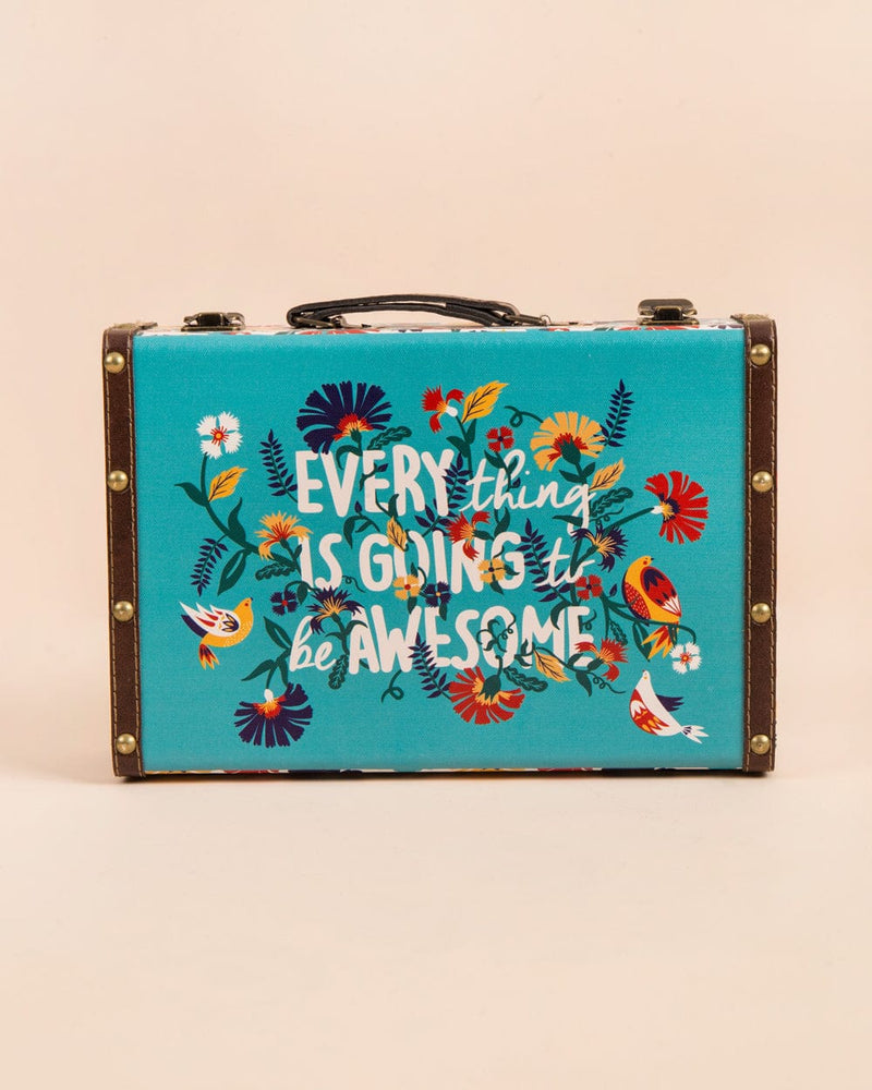 Chumbak Everything Is Going To Be Awesome Suitcase - Ivory