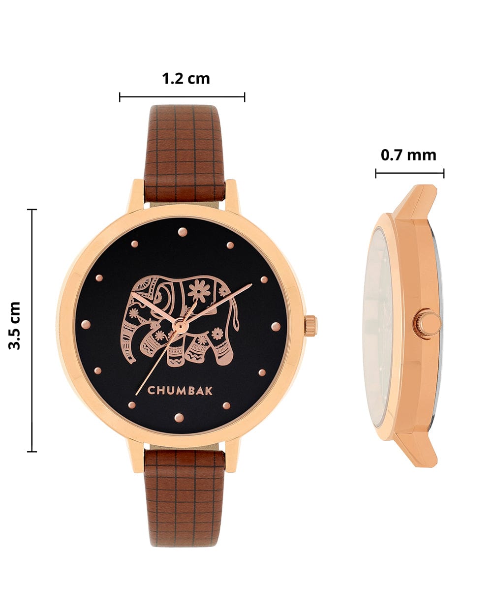 Chumbak Fantastical Elephant Printed Wrist Watch With Bracelet Set
