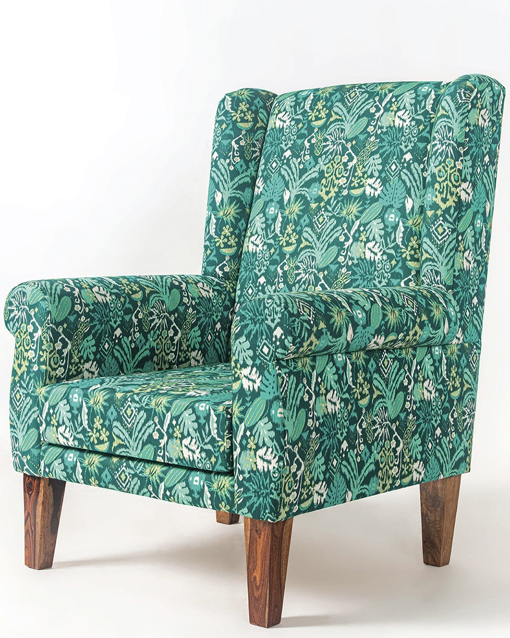 Chumbak The Begum Wing Chair - Tropical Ikkat