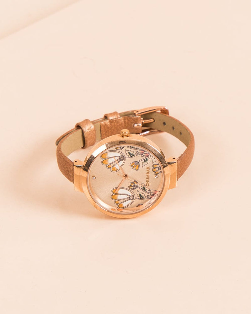 Chumbak TEAL by Chumbak Early Blossom Wrist Watch - Rose Gold