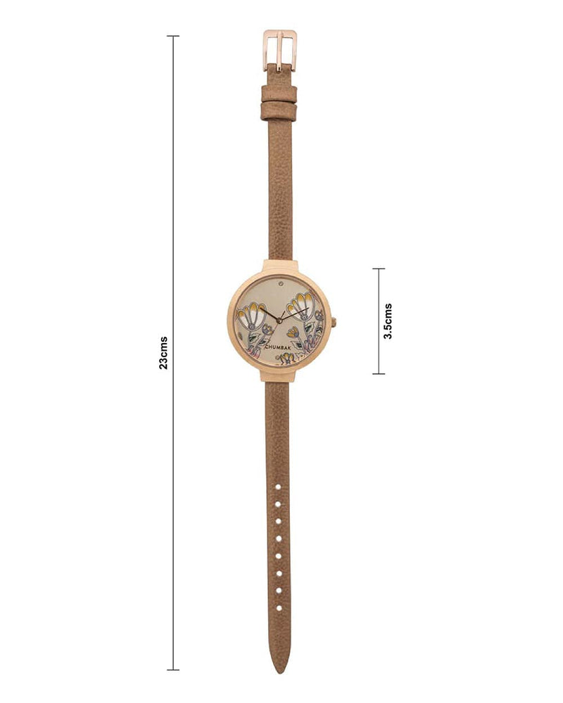Chumbak TEAL by Chumbak Early Blossom Wrist Watch - Rose Gold