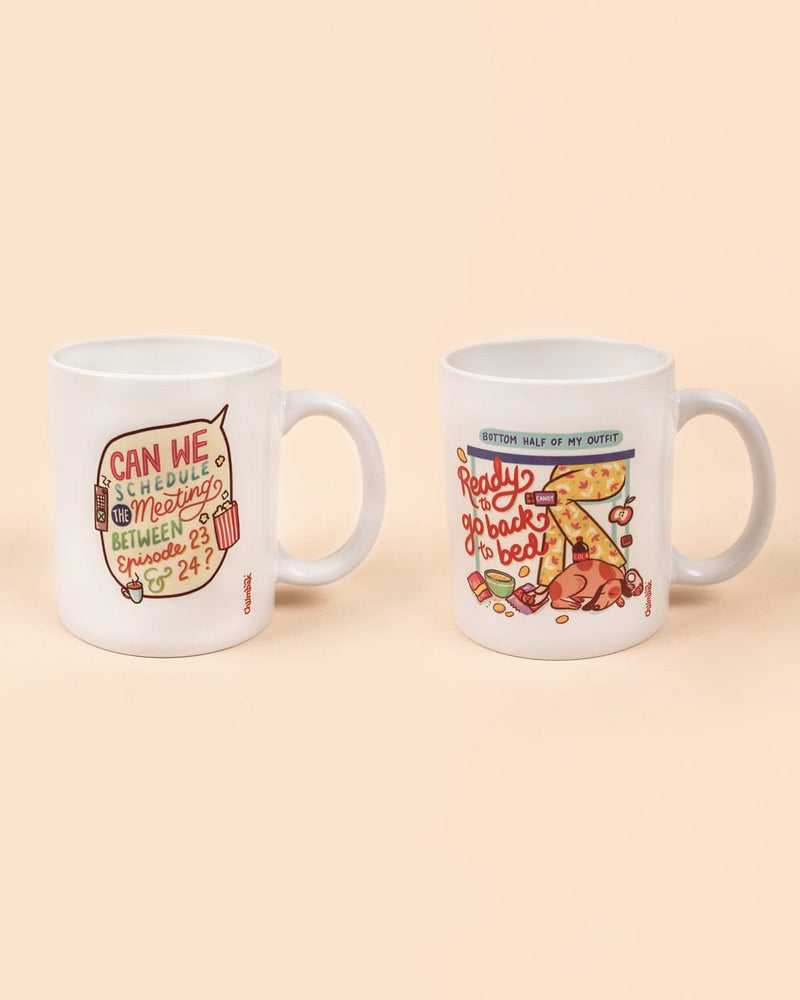 Chumbak WFH Office Ready-Schedule The Meeting White Coffee Mugs Combo