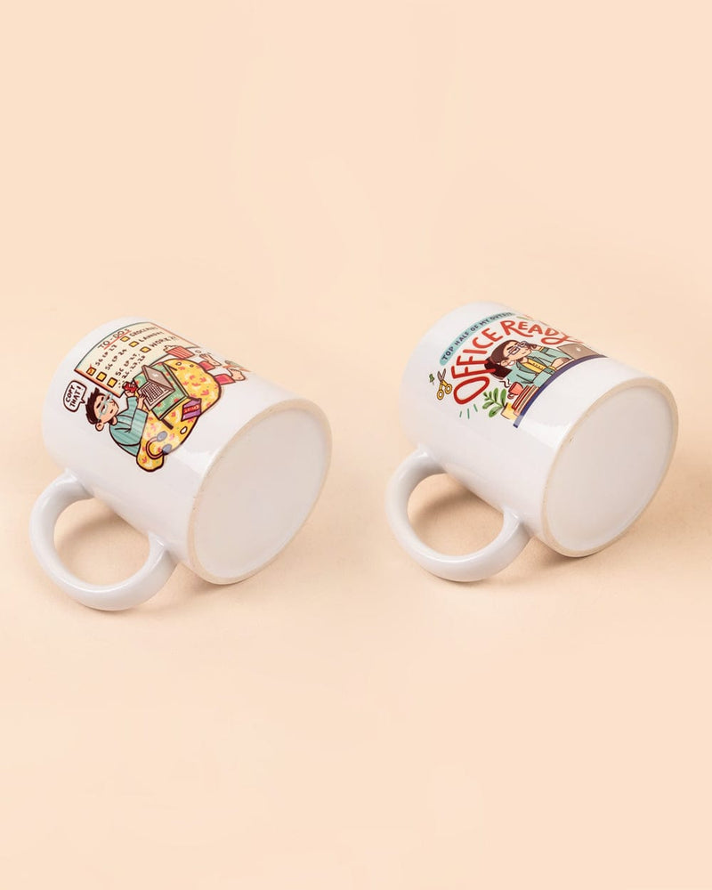 Chumbak WFH Office Ready-Schedule The Meeting White Coffee Mugs Combo