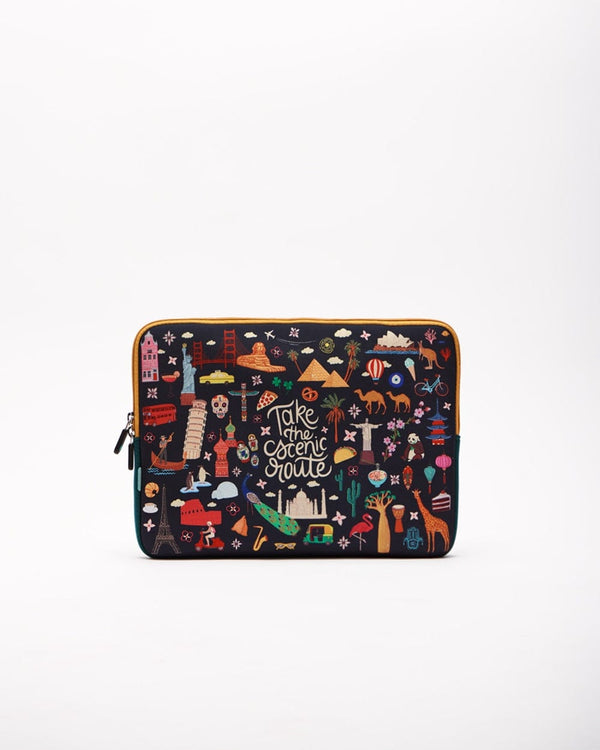 Chumbak Take The Scenic Route Laptop Sleeve - 13inch