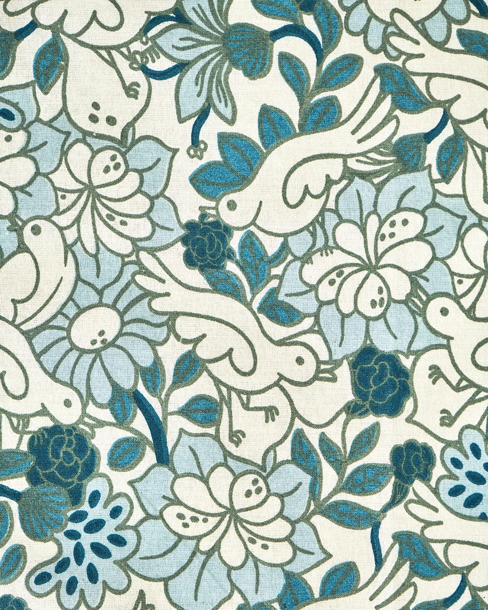 Chumbak TEAL by Chumbak Tokyo Garden Bedsheet - Queen size, 136TC, Green