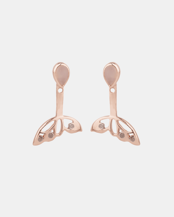 Chumbak Fly Away Studs - Moonstone & Diamonds