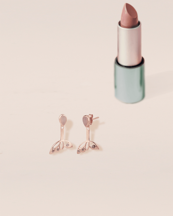 Chumbak Fly Away Studs - Moonstone & Diamonds