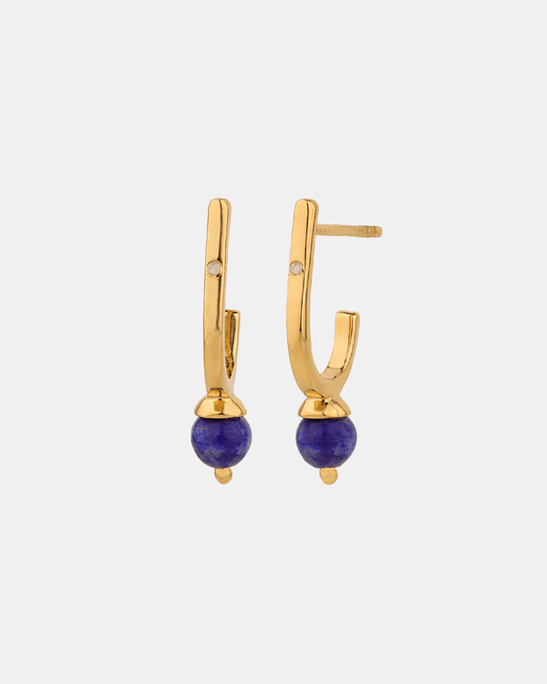 Chumbak Starry Starry Nights Teardrop  Earrings - Lapis Lazuli & Diamonds