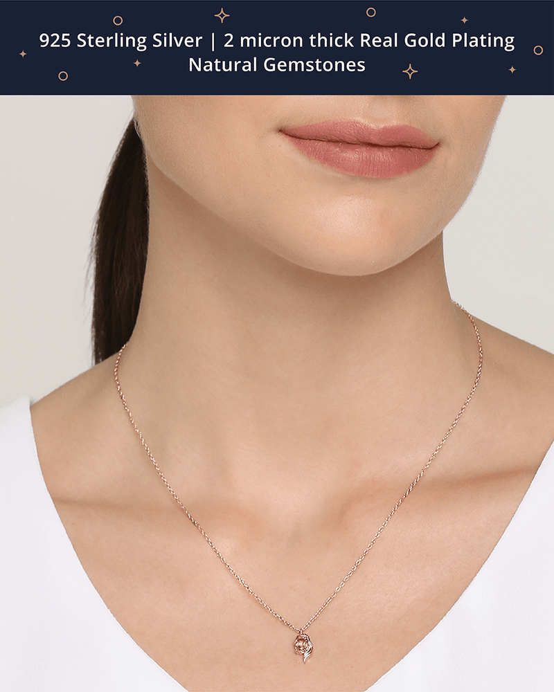 Chumbak Virgo Zodiac Necklace - Citrine, Diamond