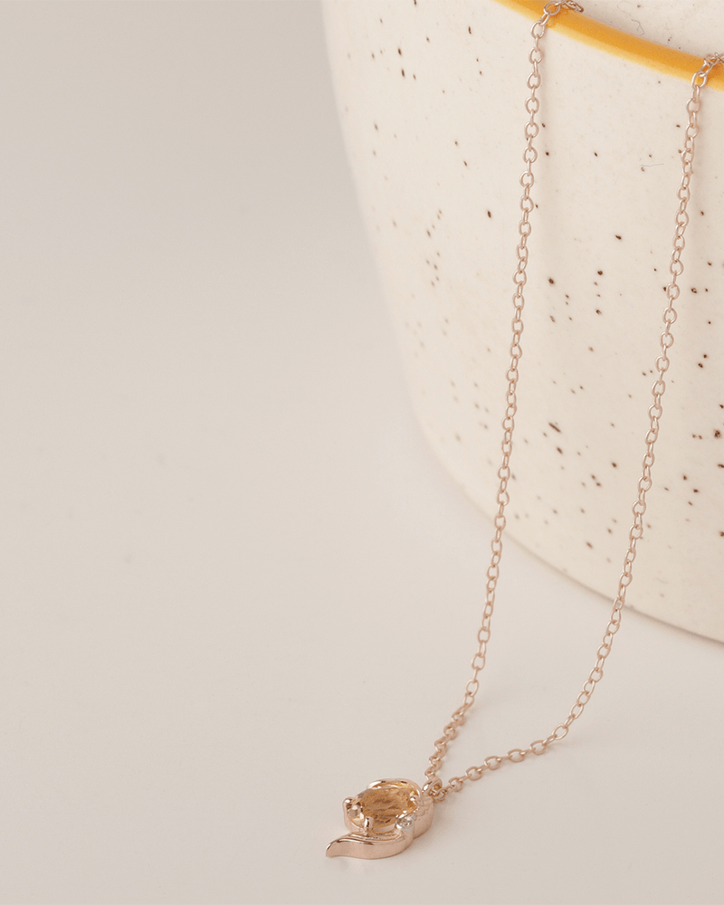 Chumbak Virgo Zodiac Necklace - Citrine, Diamond