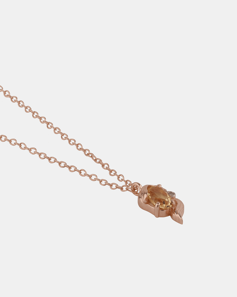 Chumbak Virgo Zodiac Necklace - Citrine, Diamond